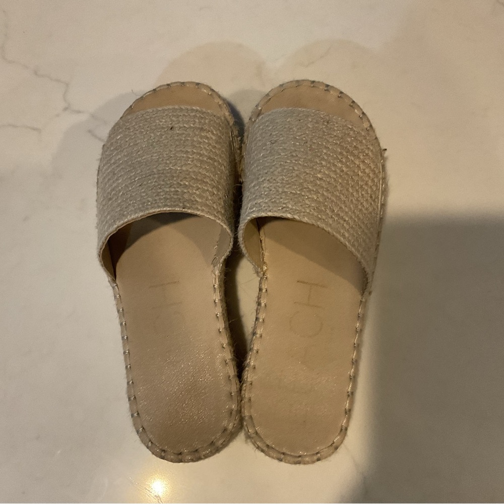 Women's Beige Slip-On Sandals